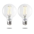 Bulbrite Solana 60-Watt Equivalent 90 CRI G25 Smart WIFI Connected LED Edison Filament Light Bulb, 2PK 861708